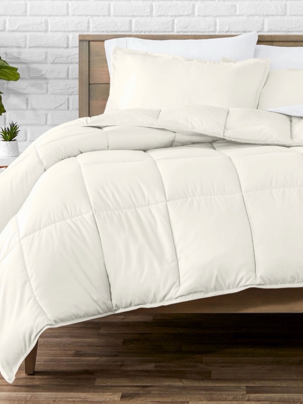 Bare Home UltraSoft Down Alternative Comforter Set – Twin/Twin XL – Cream